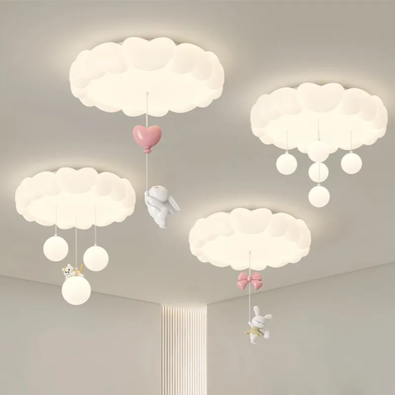 

Children's Room Ceiling Light Bedroom Light Modern Minimalist Creative Rotomolding Cream Wind Warm Room Led Chandelier