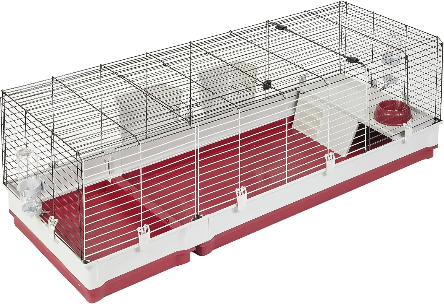 

Клетка для кроликов и морских свинок Pets Deluxe, очень большая, белая и красная