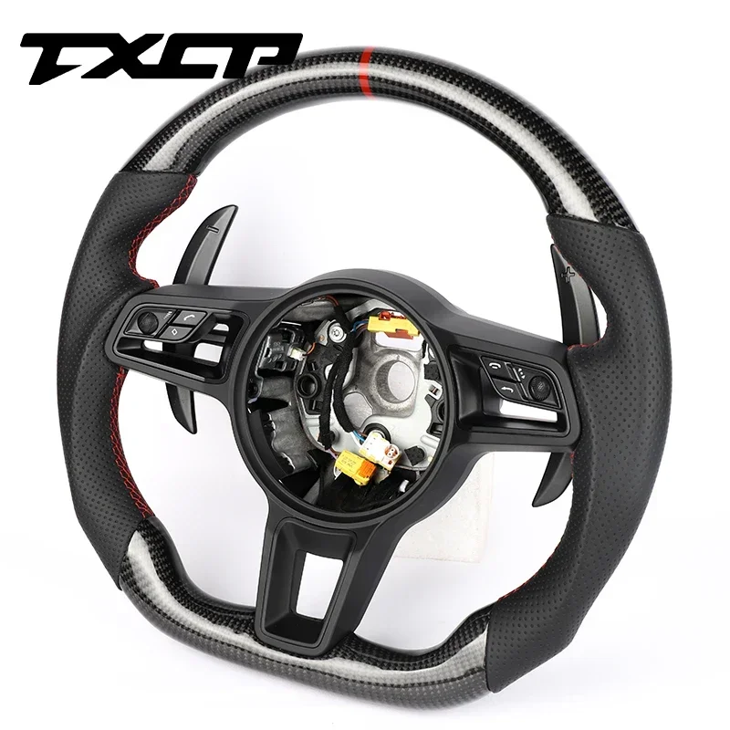 Custom Alcantara carbon fiber steering wheel For  971  911.2  959 718 macan 9Y0 cayman taycan racing wheel convertible