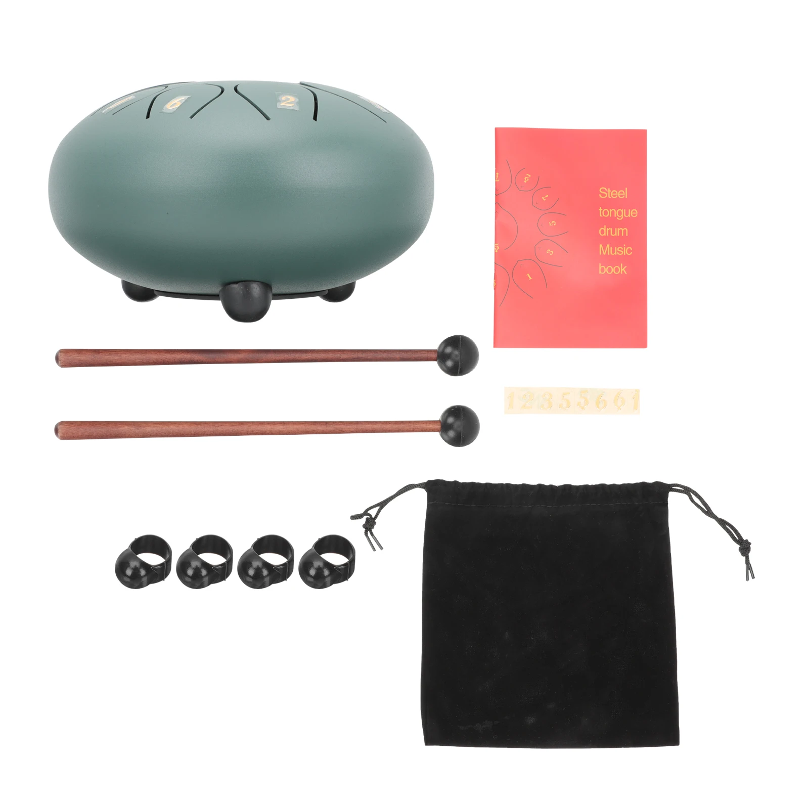 

6 Inch Ethereal Drum Steel Tongue Hand Percussion Instrument for Adults Kids Green Healing Sound Musical Outdoor Yoga
