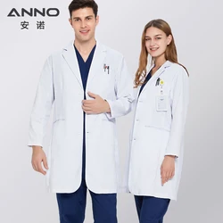 ANNO uniformi da laboratorio antistatiche Out Fit allenamento indossare Unisex farmacia cappotto bianco chimica maschio femmina bianco medico clinica abito