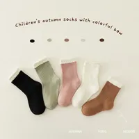 5 Pairs Cute Bubble Kids Girls Socks Color Solid Sweet Fashion Soft Comfortable Princess Cotton Socks for Children Girls