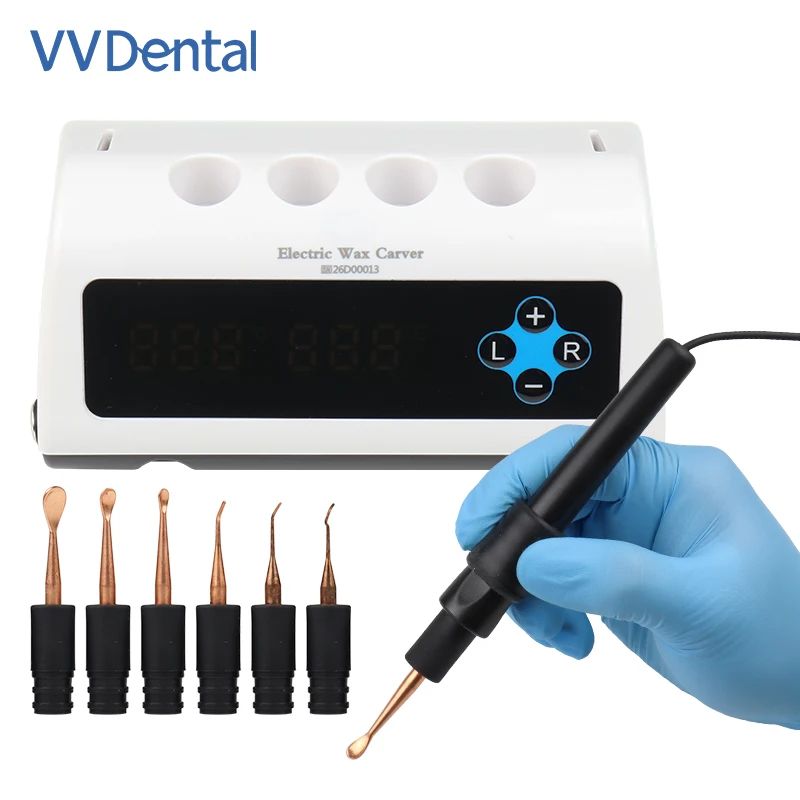 

VV Dental Double Pen Electric Wax Carving Knife With 6 Wax Tips for Dental Lab Wax Modeling 50-200°C Adjustable Temp