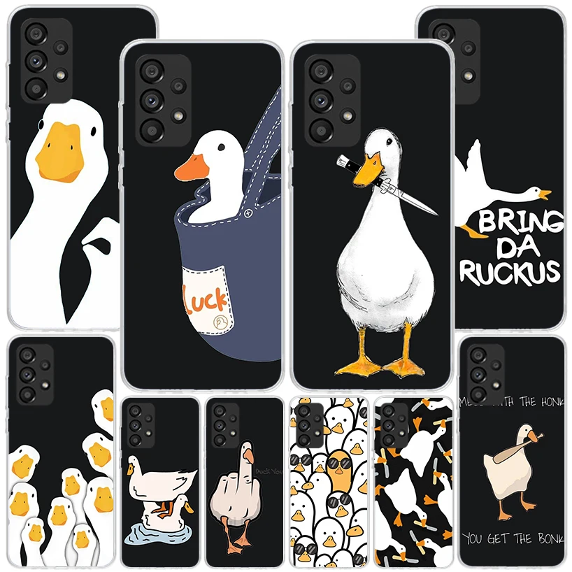 Cartoon Duck Goose Game Phone Case For Samsung Galaxy A17 A16 A15 A14 A13 A57 A56 A55 A54 A53 A37 A36 A35 A34 A33 A26 A25 A24 A2