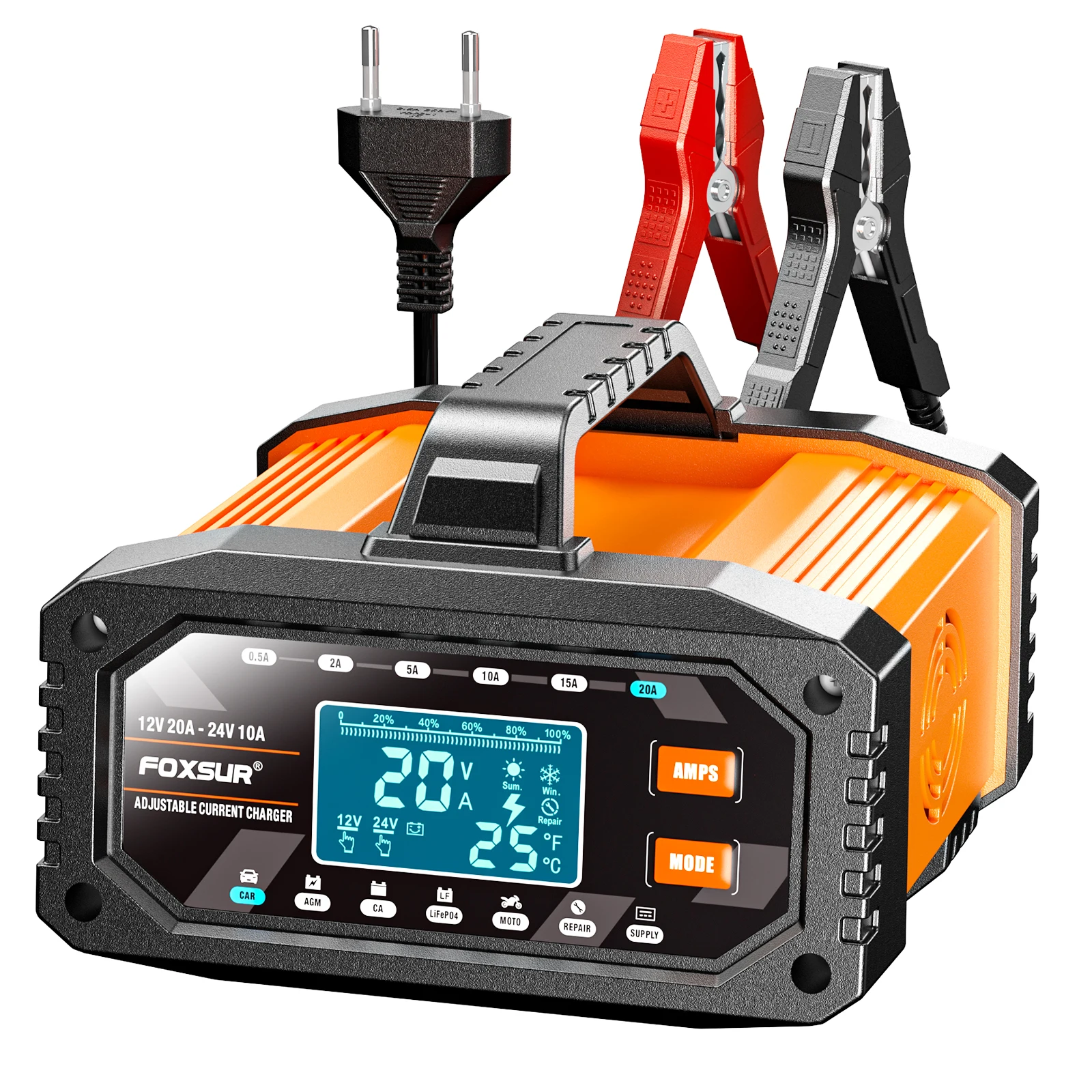 20a-12v-24v-portable-car-and-motorcycle-battery-charger-lithium-lead-acid-and-agm-maintenance-free-charger