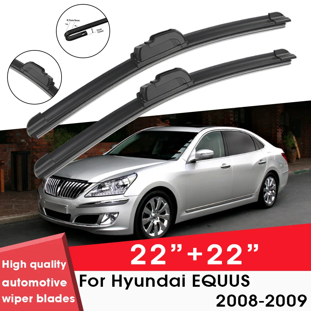 

Car Wiper Blade Blades For Hyundai EQUUS 2008-2009 22"+ 22" Windshield Windscreen Clean Naturl Rubber Car Wiper Accessories