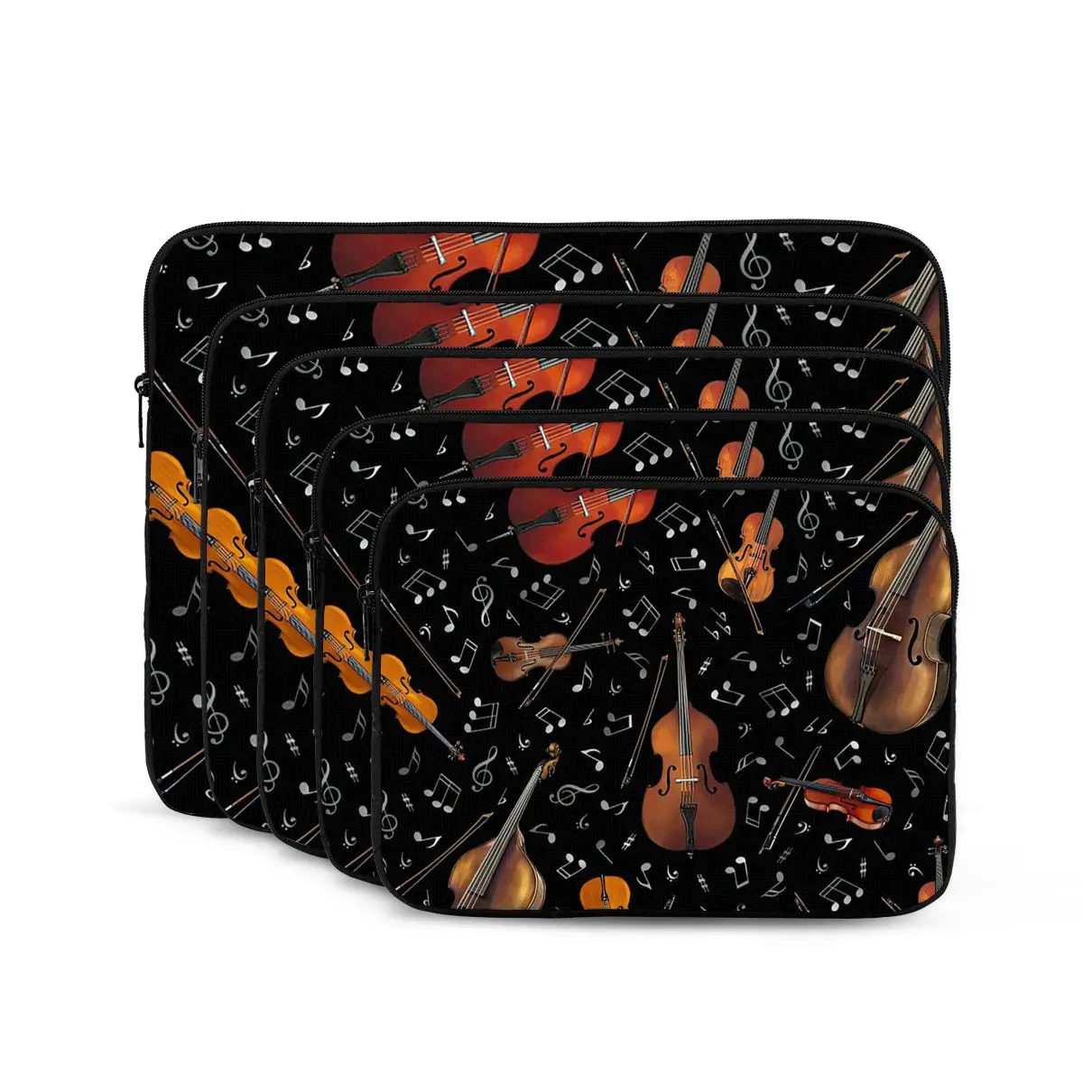 

Скрипка с музыкальными нотами на черной сумке для ноутбука, чехол для Macbook Air Pro, противоударный чехол для планшета, сумка