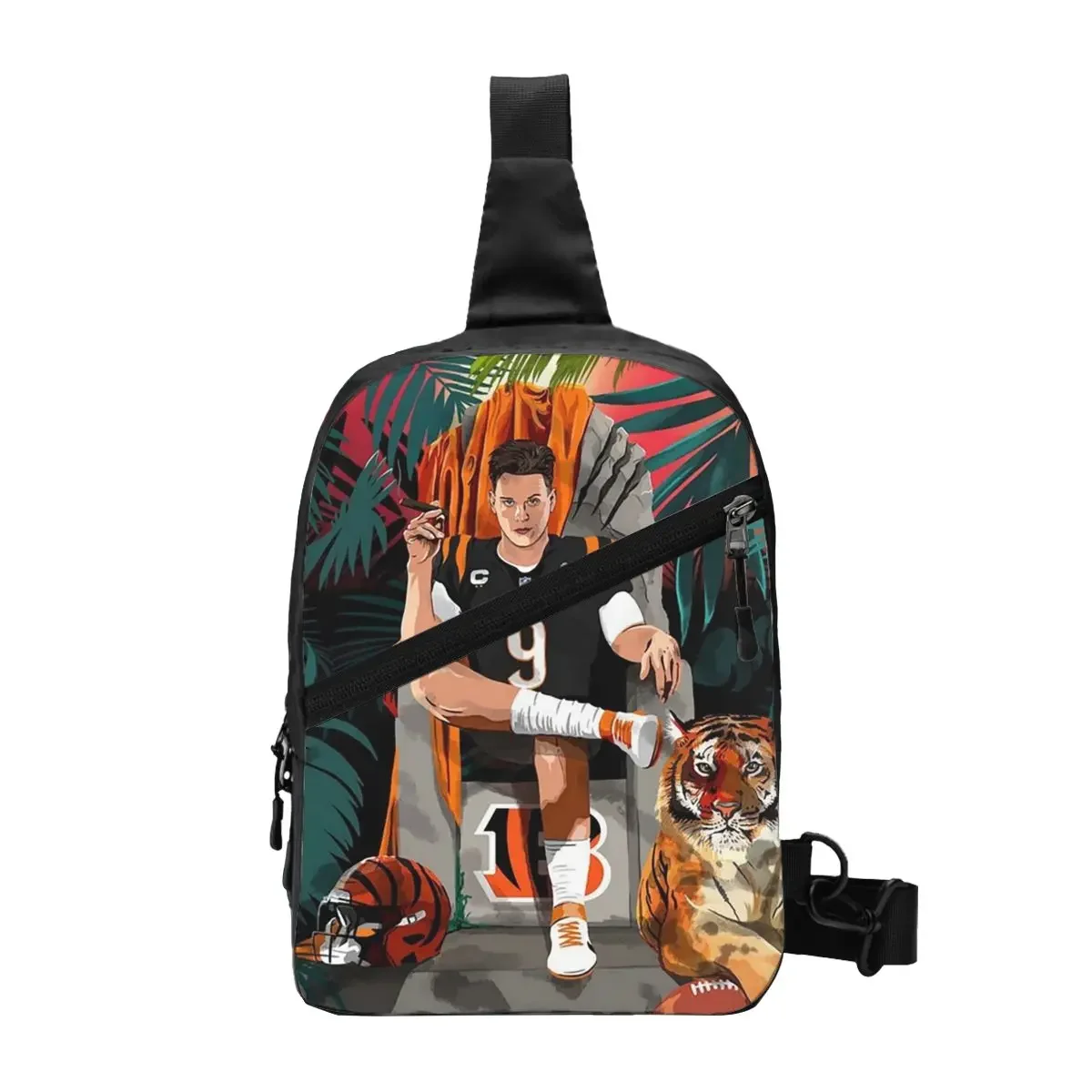 

Joe Burrow Bengals Chest Bag Men Sling Crossbody Backpack Chest Bag Travel Hiking Daypack Shoulder Bag