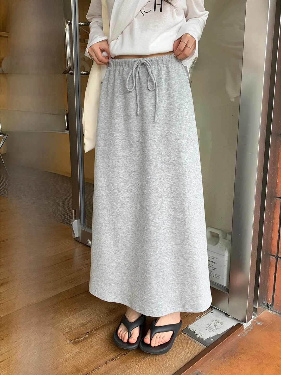 

Повседневная свободная юбка А-силуэта средней длины с прямым кроем, универсальная, комфортная, весенняя, для женщин