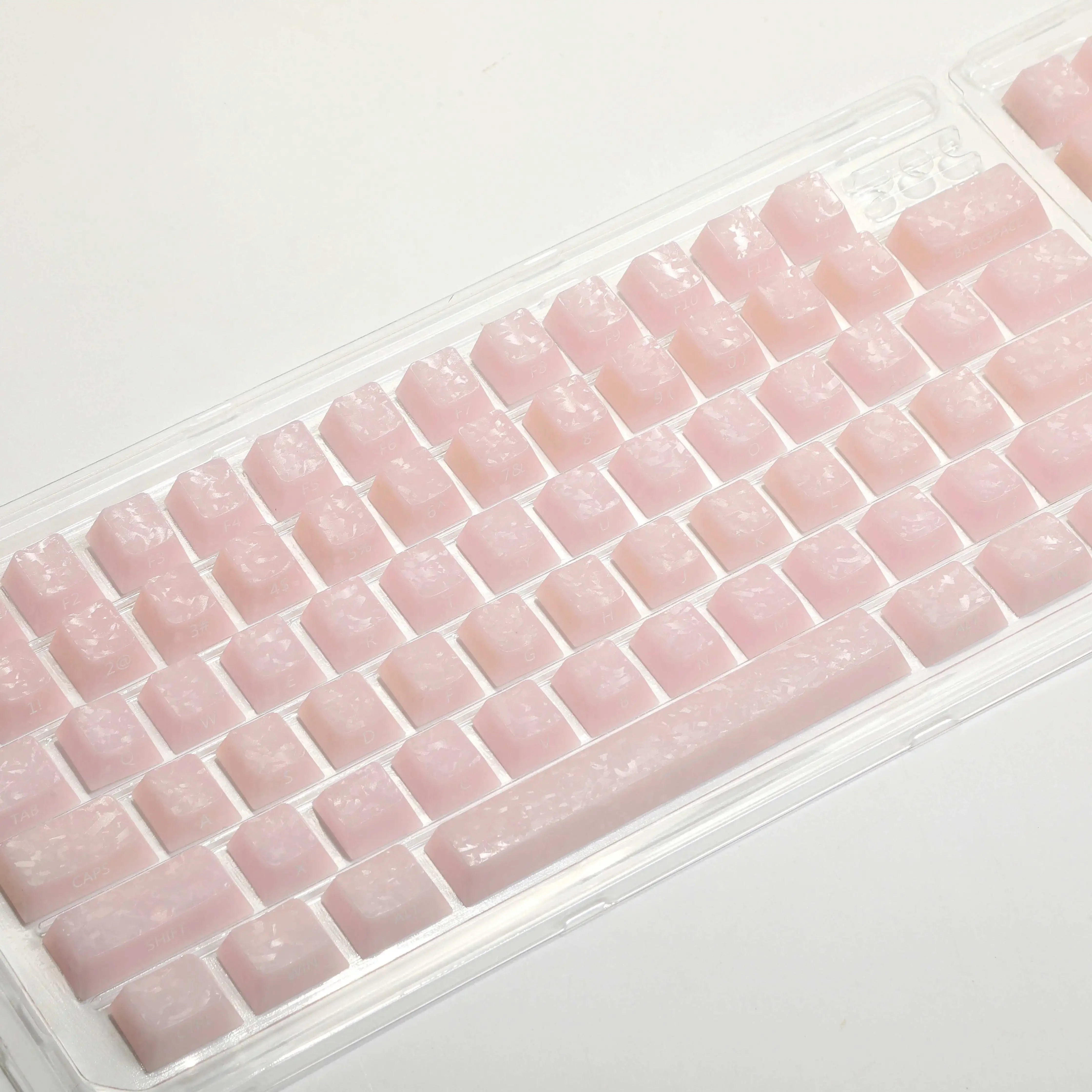 Pink carbon fiber textured keycaps feel invincible  high value and high quality  small full set  suitable for magnetic axis mech