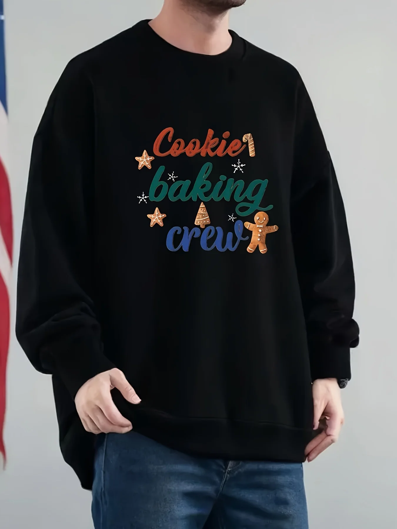 

Большая мужская рождественская елка Cookie Baking Crew с принтом звезды