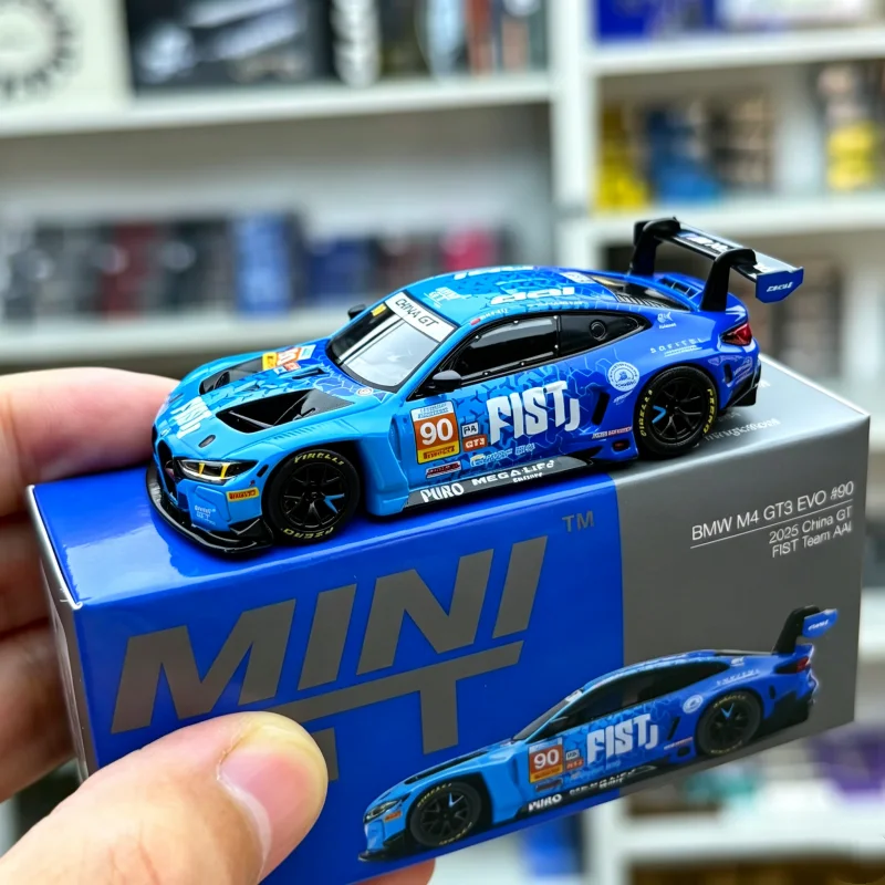 MINIGT 1:64 BMW M4 GT3 EVO #90 FIST Team AAI 2025 China GT Alloy Car Model 1215 Birthday Gift Toy