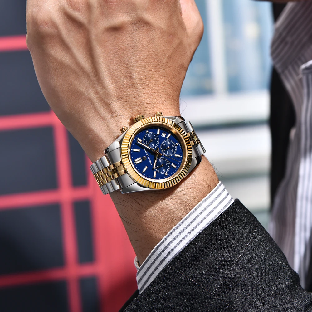 PAGANI DESIGN 2025 جديد VD53 ساعة كوارتز رجالية فاخرة 40 مللي متر من الفولاذ المقاوم للصدأ الياقوت مقاوم للماء 50 متر مضيئة C3 relojes para hombre