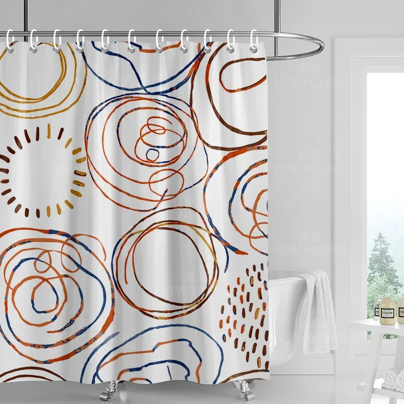 Home decoration shower curtains bathroom waterproof curtain fabric Living Room Modern Nordic Modern geometric pattern simple