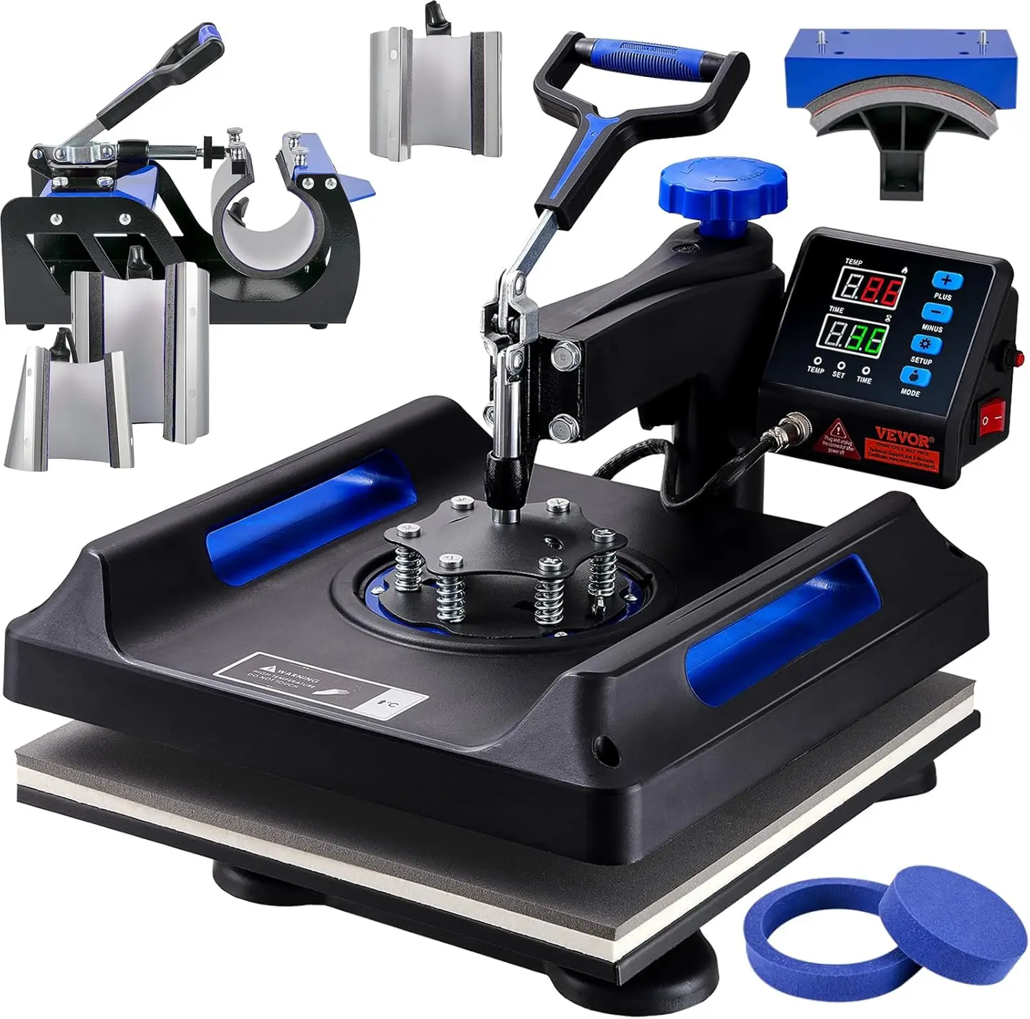 Upgraded Heat Press Machine - 8 in 1 Heat Press 15x15 360° Swing Away for Sublimation DIY Heat Transfer Projects