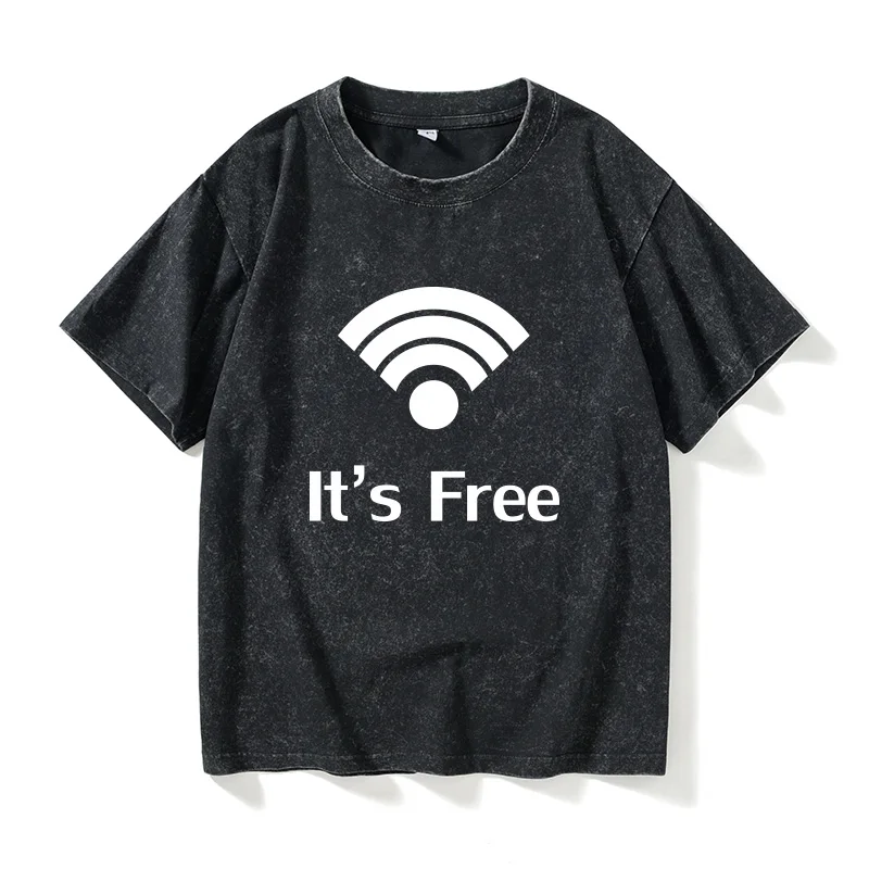

Мужская летняя хлопковая футболка с креативным принтом для повседневной носки, для дома и ночных клубов, с Wi-Fi, для гиков и домочида