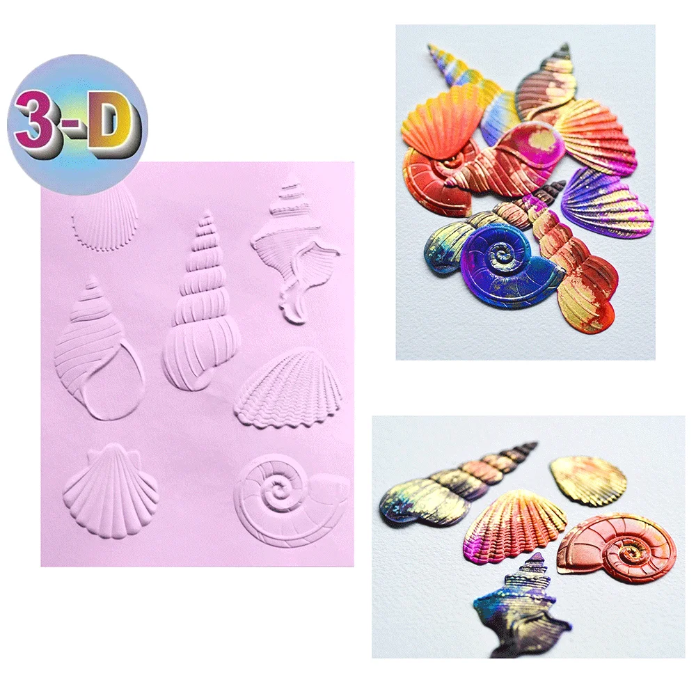 Various Seashell; Tool 3D Embossing Folder and Matching Dies for Adding Textured Detail To Paper Crafting Card Making Supplies