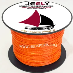 Cuerda de cabrestante trenzada única de fibra Uhmwpe, 20m, 4mm, 12 hebras, 1500kg