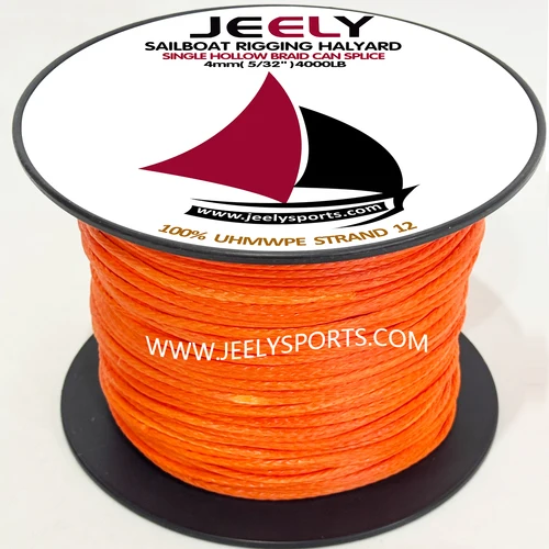 Imagen 2 del producto Cuerda de cabrestante trenzada única de fibra Uhmwpe, 50m, 4mm, 12 hebras, 1500kg