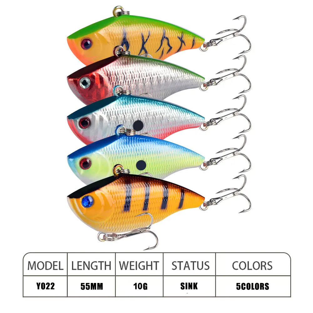 Fishing Lure 55mm Slow Sinking/Sinking VIB Lipless Lures Hard Baits Crankbait Jointed Fishing Wobblers