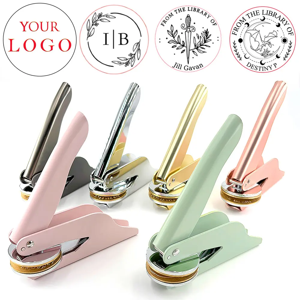 Carimbo em relevo logotipo personalizado, biblioteca de casamento, livro, selos privados, personalização, envelope, convite de festa, selos em relevo, faça você mesmo