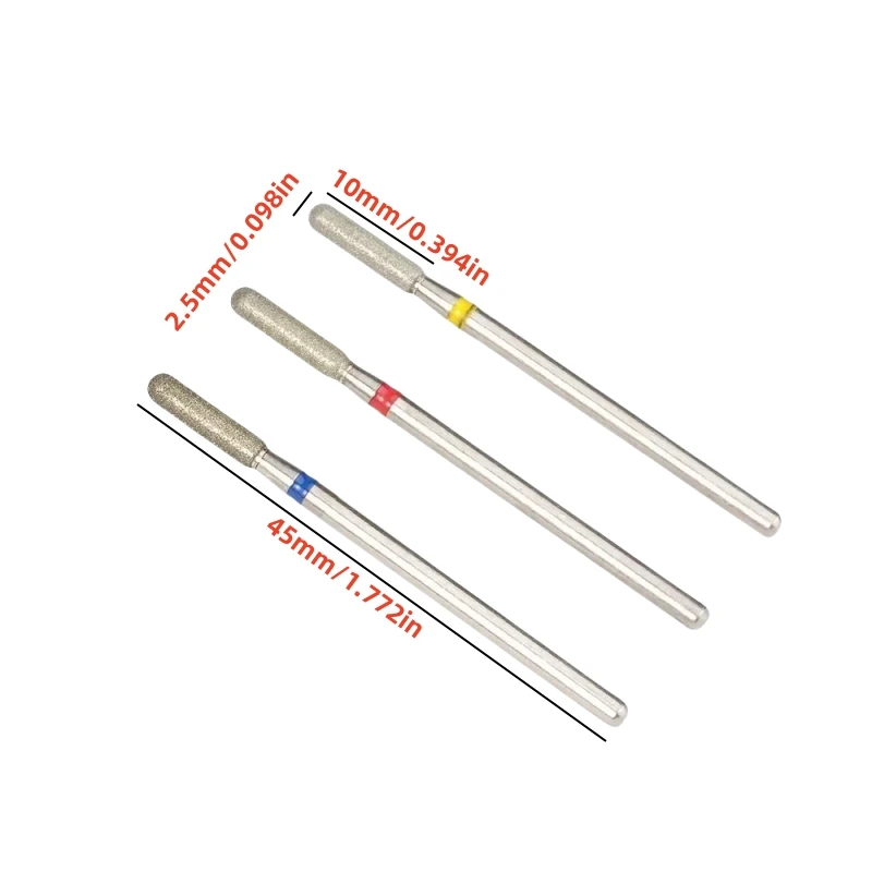 1Pcs Smooth Top Diamond Drill Bit Nail Tools 10mm Japanese Style Front Cutting Manicure Pedicure Tool Cuticle Dead Skin Nail Bit