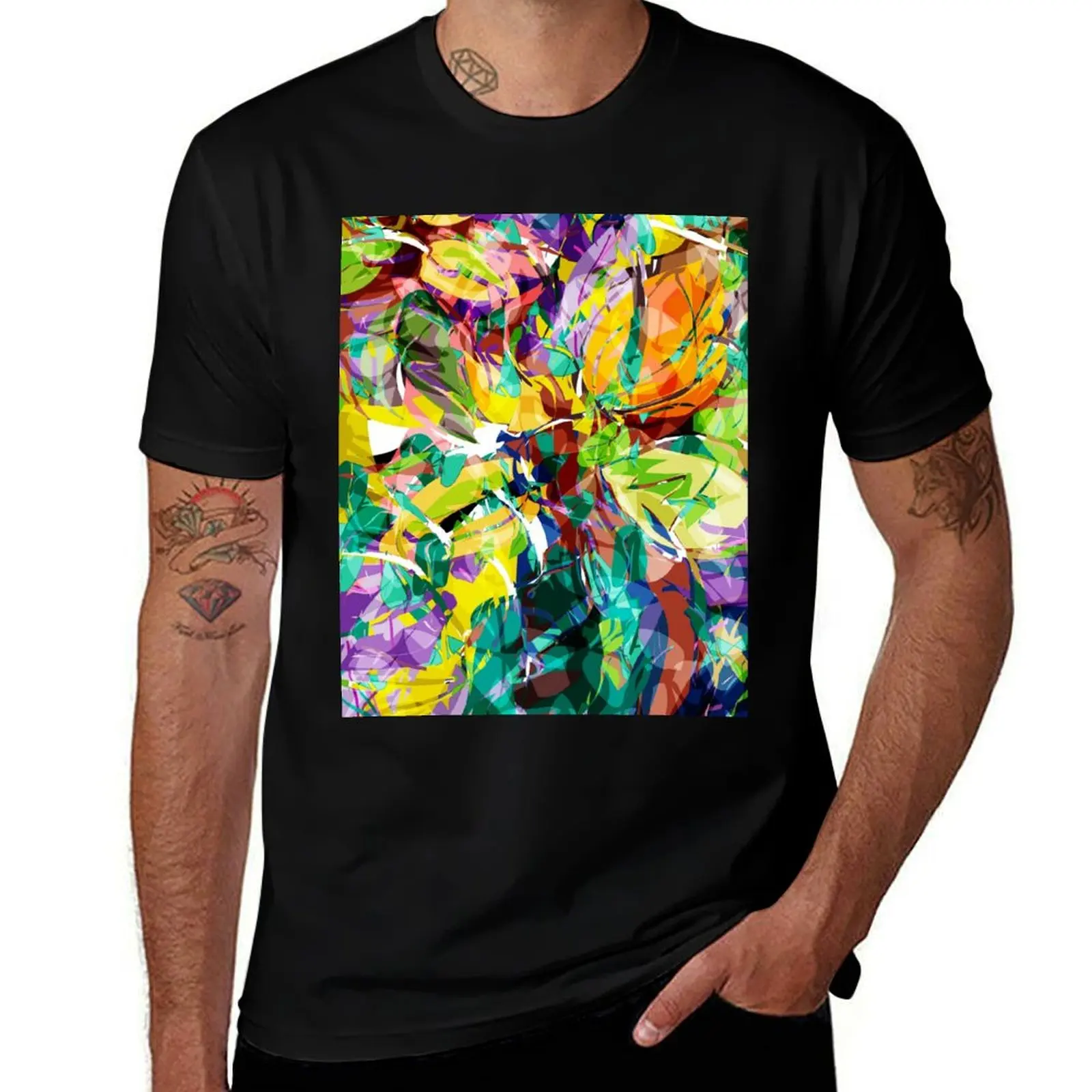 Colorful evergreen Flora, Rolando Paciel T-Shirt Outdoor Sports Short Sleeve Top