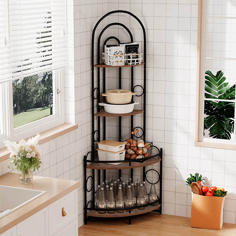 4-Tier Corner Bookshelf, Modern Style, Plant Stand with Metal Frame