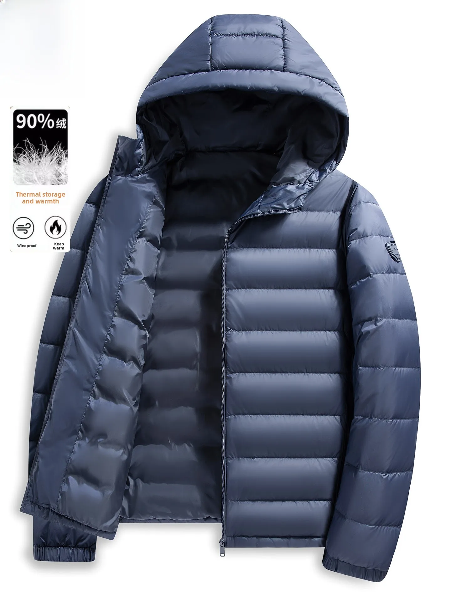 

Легкое или мужское пуховое пальто с капюшоном, стеганое пальто, повседневное, ветрозащитное, теплое, с наполнителем, нейлоновый материал Du Feather