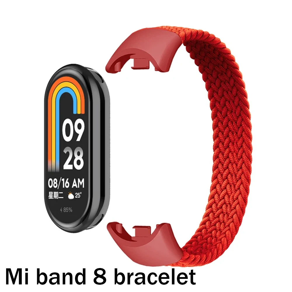 Braided Solo Loop for Xiaomi Mi Band 8 9 Strap accessories Elastic Nylon Watchbands Replacement correa bracelet for Miband 8 NFC