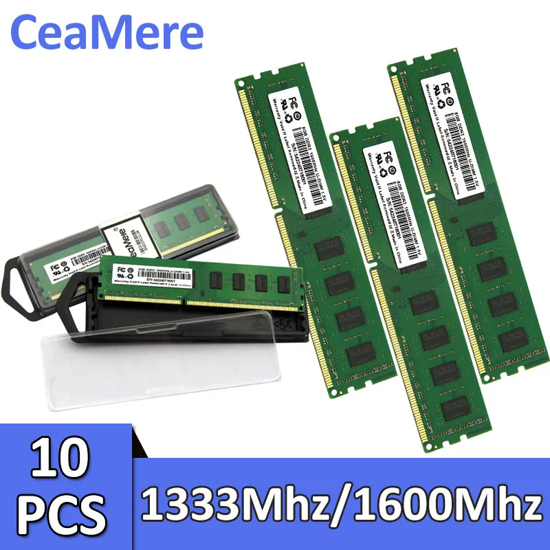 CeaMere DDR3 memoriam 10PCS desktop computer universal memory, DDR3 4G, 8G 1333Mhz, 1600Mhz, 240pin ram pc memory card wholesale