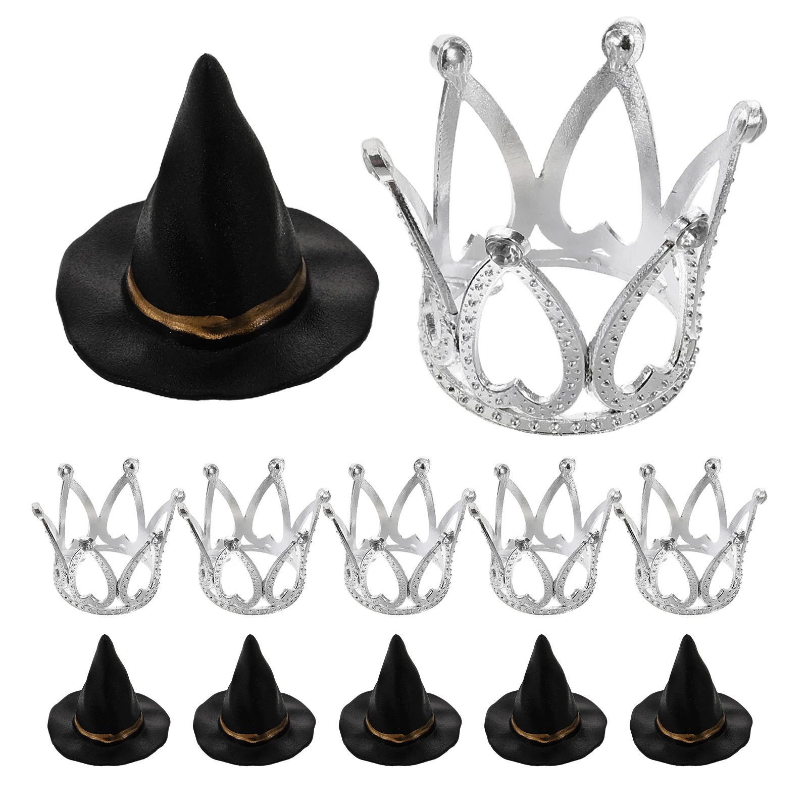 

24pcs Hat Cake Decoration Small Crowns Birthday Toppers Plastic Cupcake Accessories Craft Supplies