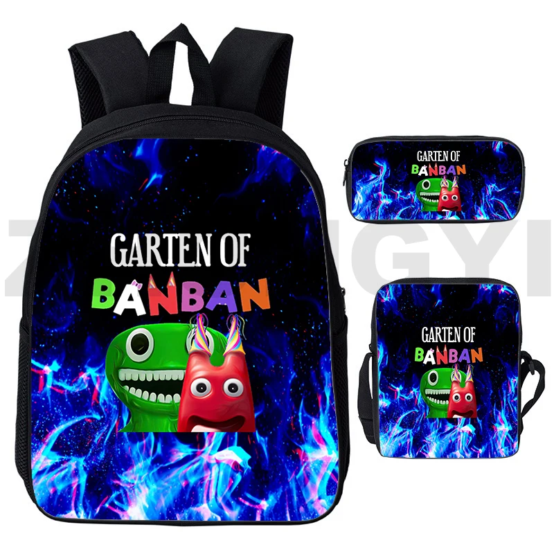 Classic Game Garten of BanBan 2 Backpack 3 Pcs/Set Big School Bags for Girls 3D Cartoon Printing Bookbag Travel Bags for Women