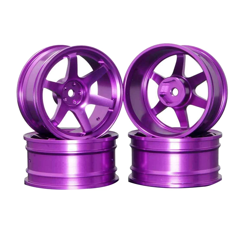 4P Aluminum Alloy6 Spoke Wheel Rim For RC 1/10 On-Road 1052 Drift Sakura TE37+