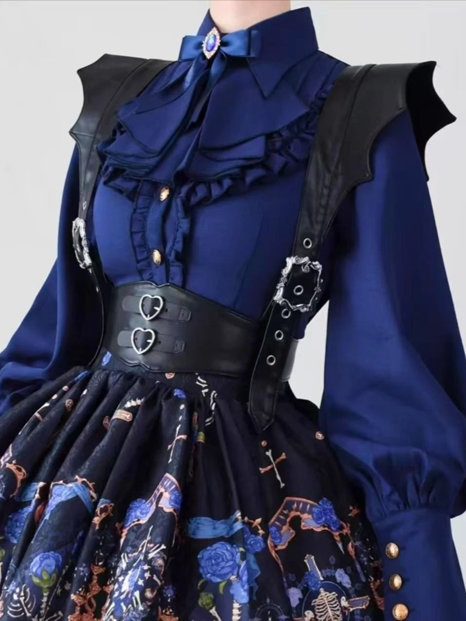 

Элегантная шифоновая блузка в стиле Лолиты с длинными рукавами в викторианском стиле с баской, оборками и пышными рукавами, облегающее нижнее платье в стиле ретро для женщин