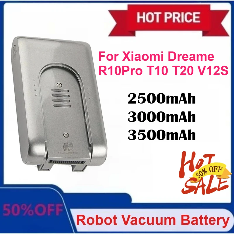 

Upgraded 2500mAh-3500mAh Battery for Xiaomi Dreame R10Pro T10 T20 V12S Cordless Vacuum Cleaner Rechargeable Li-ion Battery