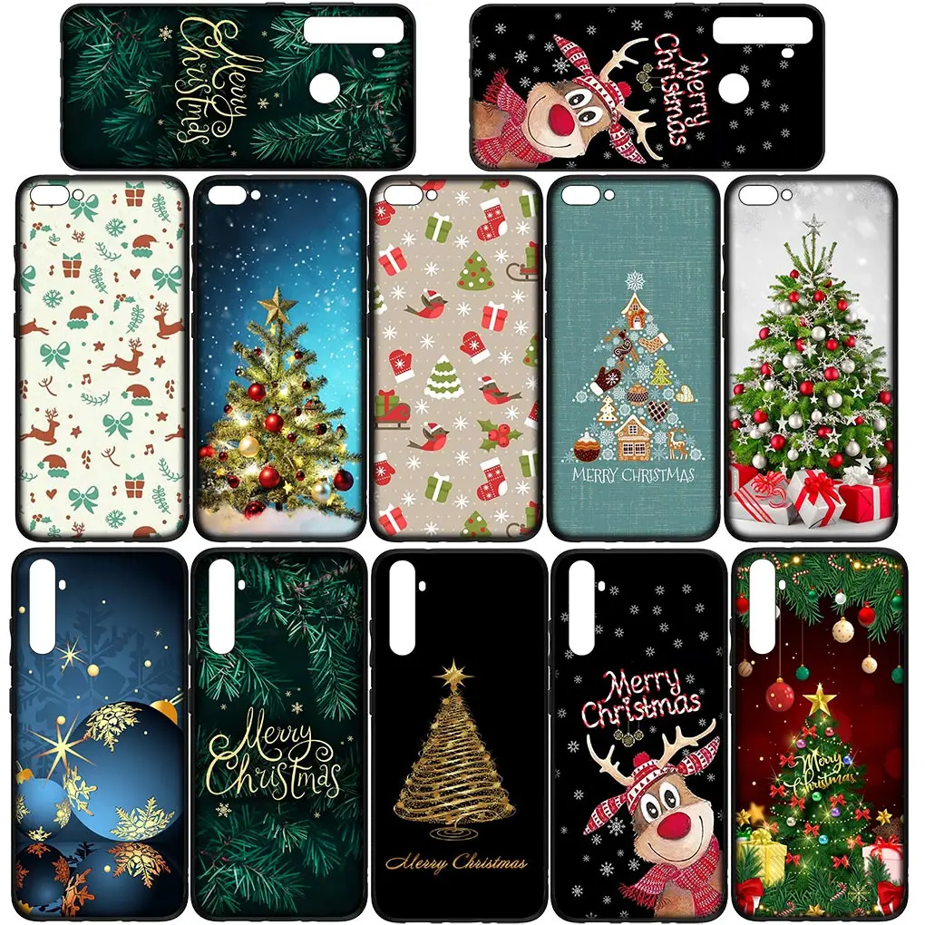 Merry Christmas Tree Deer Phone Casing for Huawei P30 P20 P10 Y6 Y7 Y9 Prime Mate 10 20 Pro Lite Y9A Y8S P Smart 2019 Cover Case