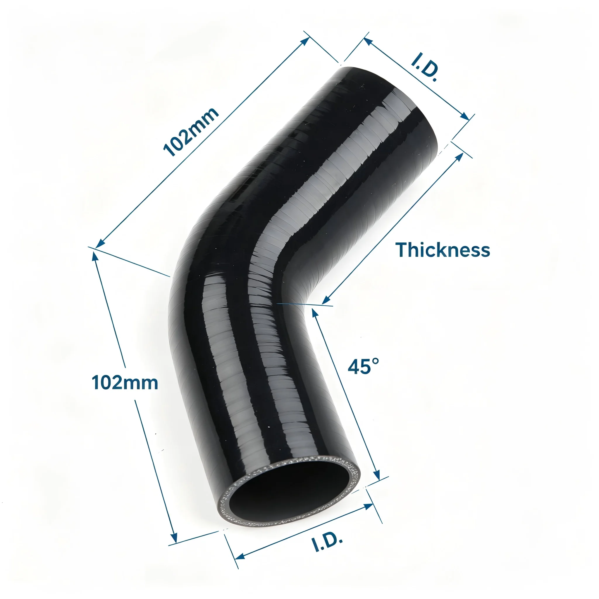 Silicone Elbow Coupler Bend Hose Turbo Joiner Pipe 45 Degree ID  8mm 9.5mm 11mm 16mm 19mm 22mm 25mm 28mm 32mm 35mm 41mm 45mm