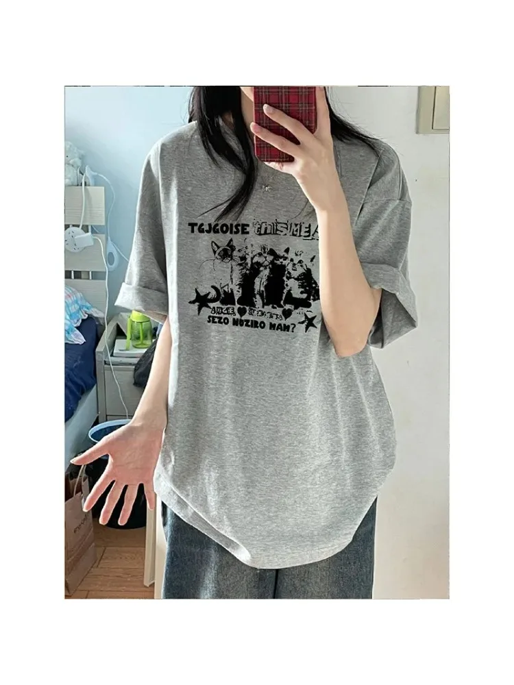 Retro Design Women's Summer T-shirt Short Sleeve Trendy Round Neck Top Casual Streetwear Comfortable Summer Fashion Clothing