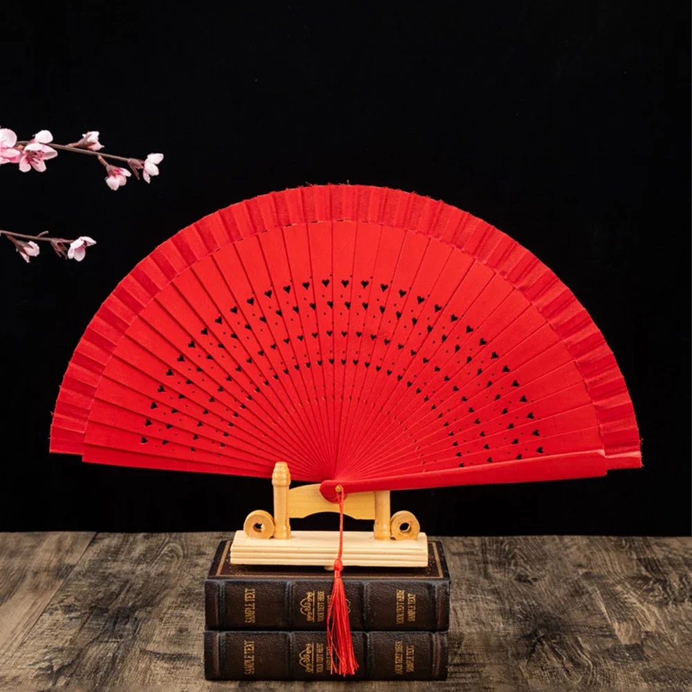 Vintage Wooden Folding Hand Fan, Chinese Style Dance Fan, Japanese Room Decor, Home and Decoration, Party Gifts