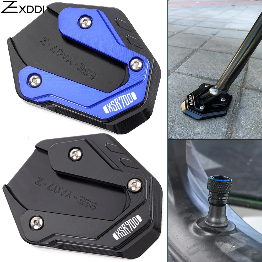 

For YAMAHA XSR700 XSR900 XSR 700 900 2015-2024 Motorcycle Accessories Enlarged Plate Side Stand Foot Kickstand Tire Valve Caps
