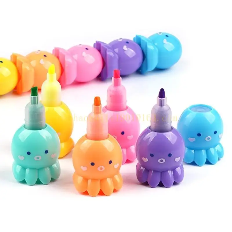 

62ka 5-rate Student Octopus Fluorescent Highlighters