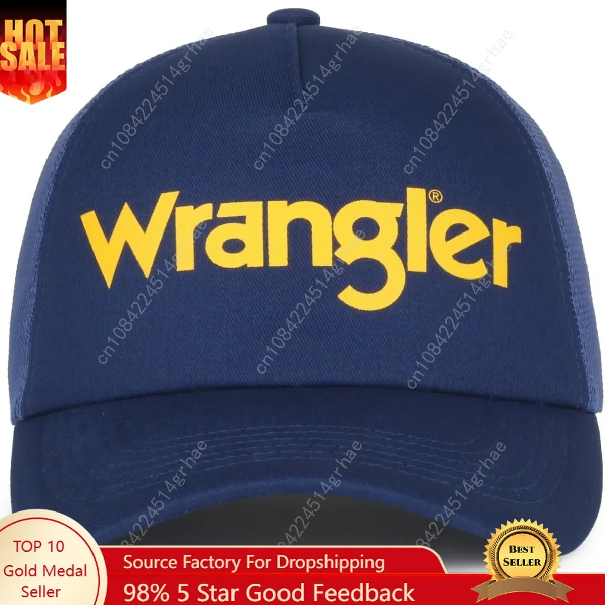 

Wrangler Outdoor Cap Western Cap Adjustable Washed Denim Cotton Low Profile Dad Trucker Hat Fitted Baseball Ball Cap