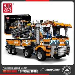 MOULD KING 19014 Heavy-Duty Tow Truck Building Kits Pneumatic Concrete Pump Truck Bricks Engineering Toy for Kids Christmas Gift