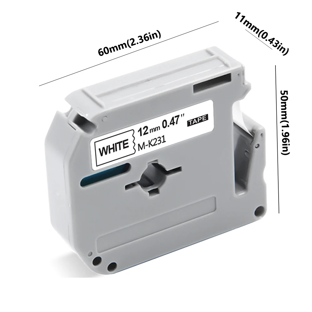 12 مللي متر/ملصق MK-231 MK-431 متوافق مع Brother MK231 MK631 131 شريط ملصقات لصانع الملصقات Brother P-Touch PT-65 PT-45M PT-90