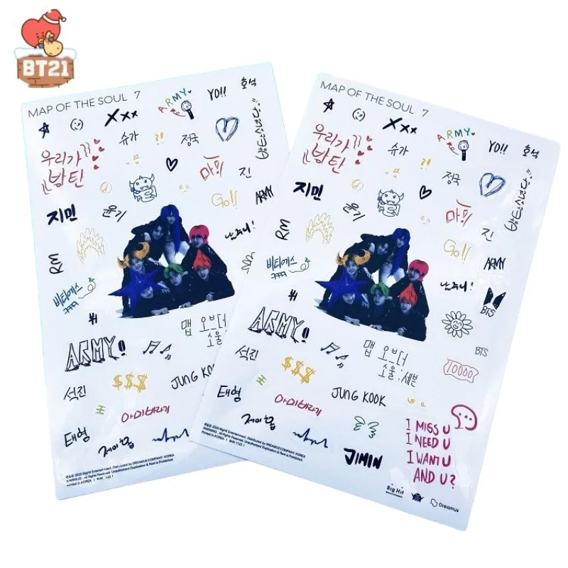 

Новые прозрачные декоративные наклейки BT21 Koya RJ Man Chimmy Tata Cooky Shooky в стиле аниме, милые, с персонажами мультфильмов, подарок