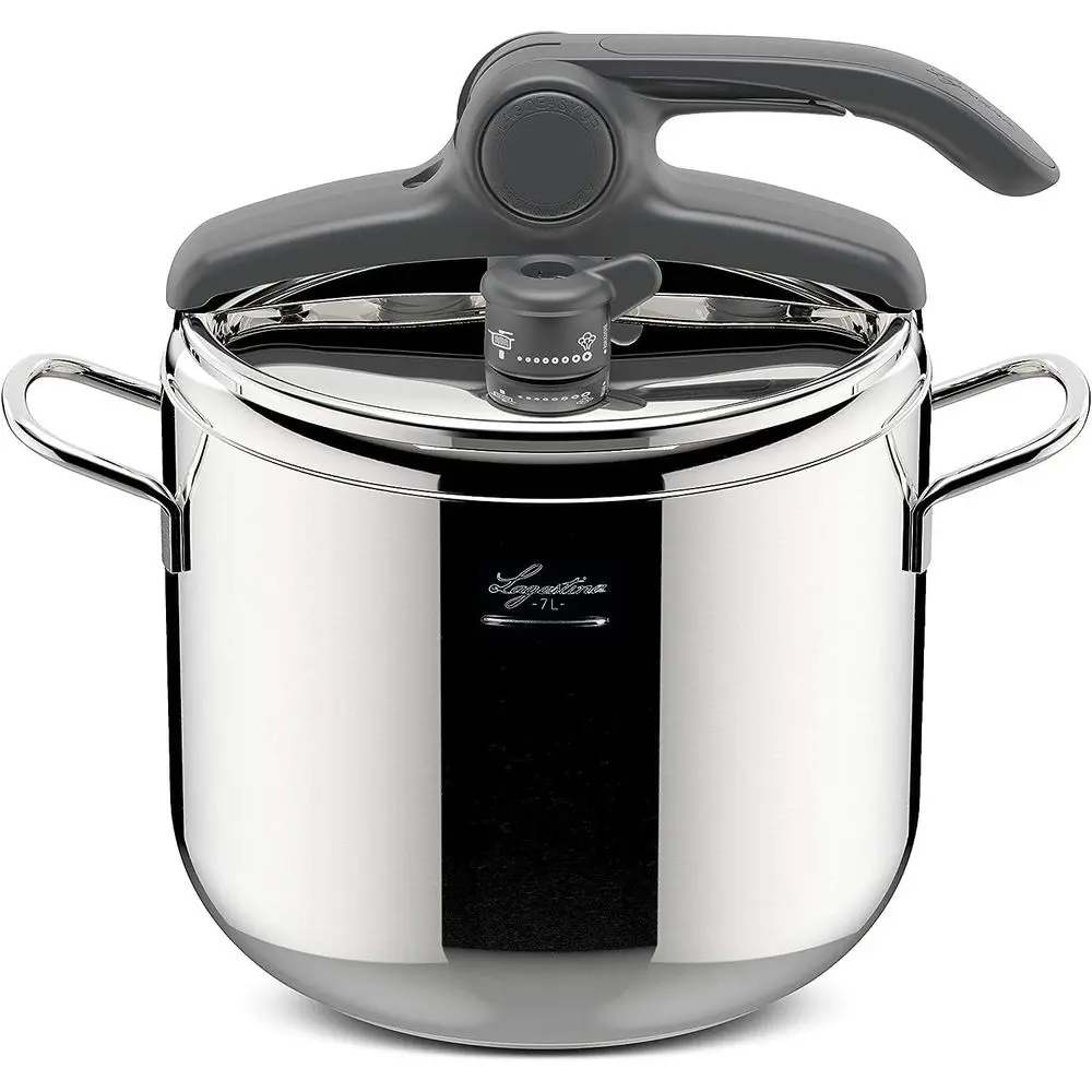 

7L Triple Layer Base Stainless Steel 18/10 Pressure Cooker, 22cm Diameter, Induction & Gas Compatible, Easy Open Lid