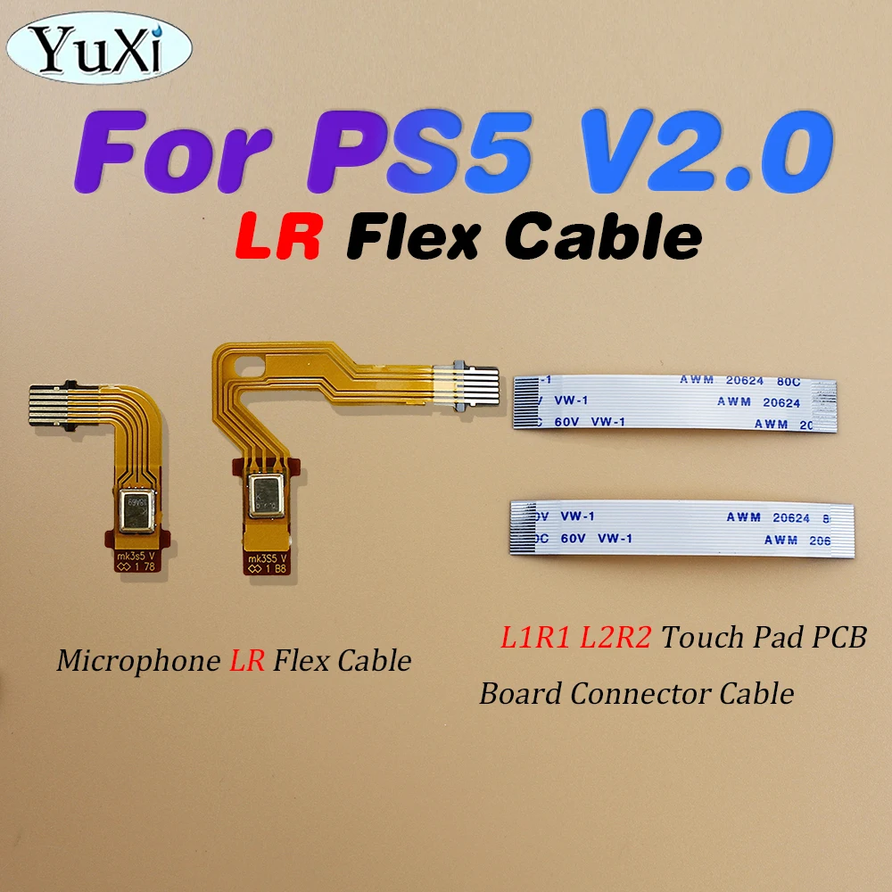 

Left Right L2 R2 Motor Connect Ribbon Flex Cable PS5 V2.0 Controller Touch Pad PCB Board Connector Cable & Microphone Flex Cable