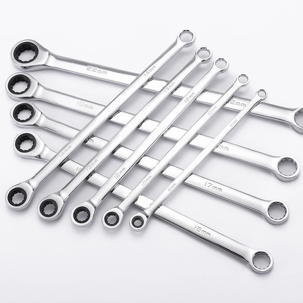 1PC Extra Long Ratchet Wrench Dual-Head 72 Teeth Box Ratchet Wrench For Automotive Repair Hand Tool