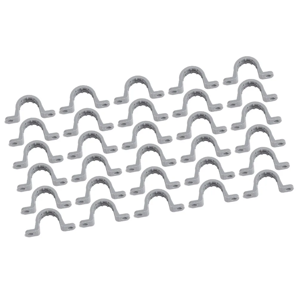 30 pcs Plastic​ Conduit Pipe Strap Clamps​ 3/4 inch​ 1/2 inch​ Plastic Pipe Clamps​ U Shape​ Grey​ PVC Pipe Straps​